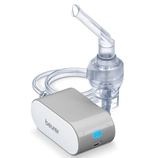 Beurer brand portable mesh nebuliser with illuminated power button